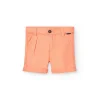 Bermuda in lino per bambino colore corallo