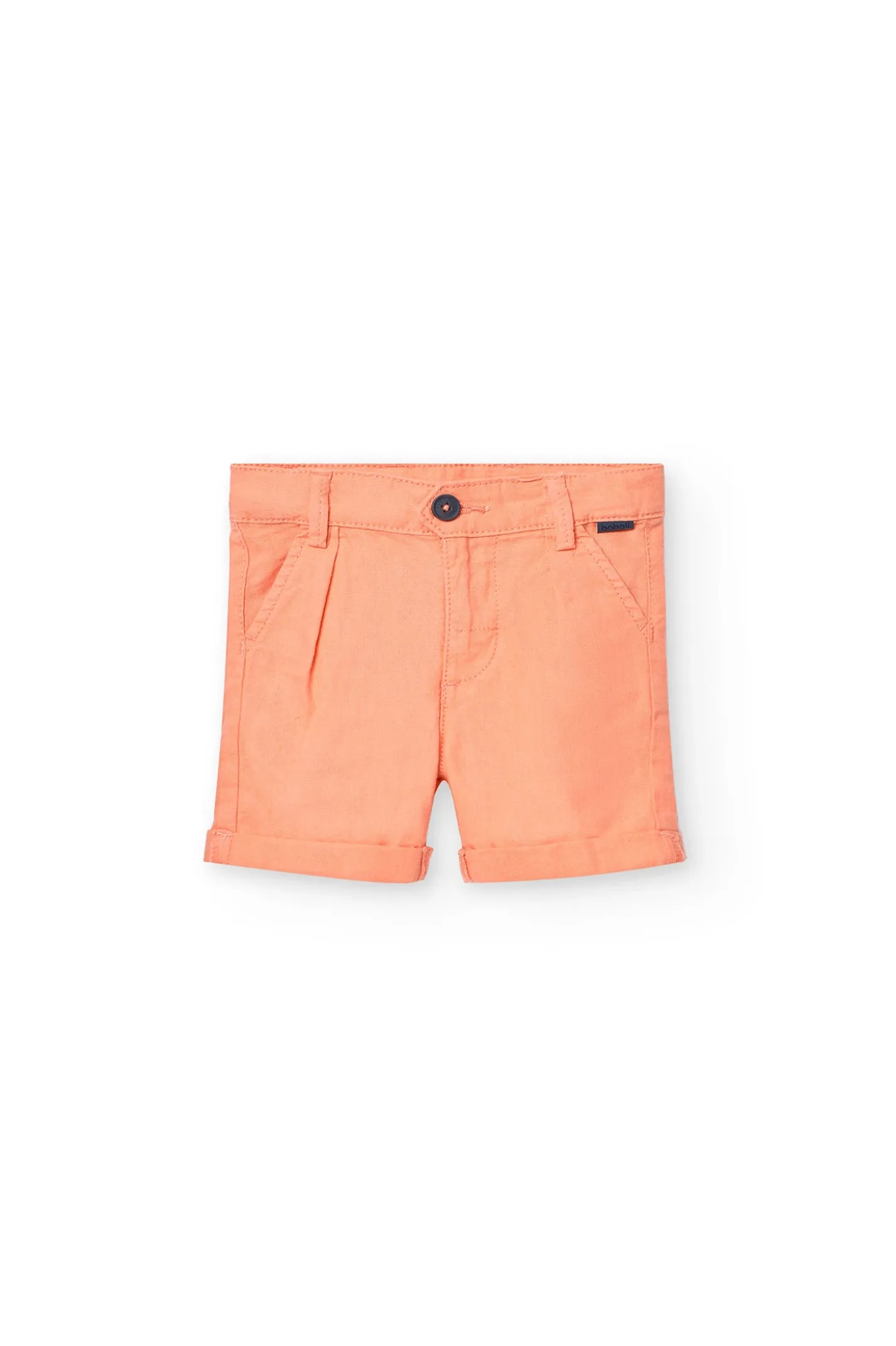 Bermuda in lino per bambino colore corallo