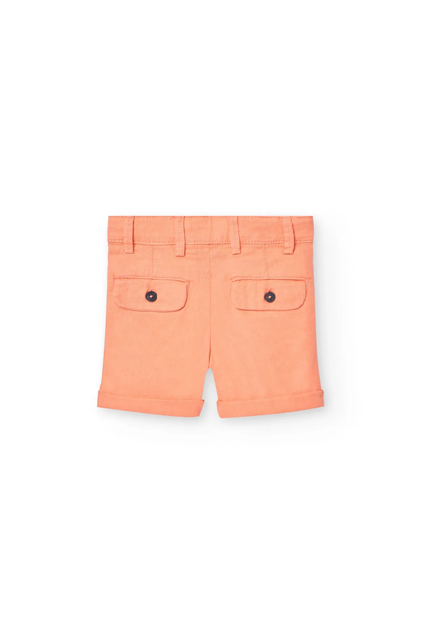 Bermuda in lino per bambino colore corallo