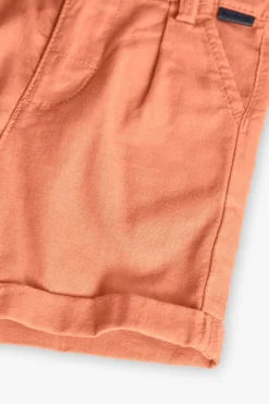 Bermuda in lino per bambino colore corallo