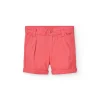 Bermuda in lino per neonato di colore rosso