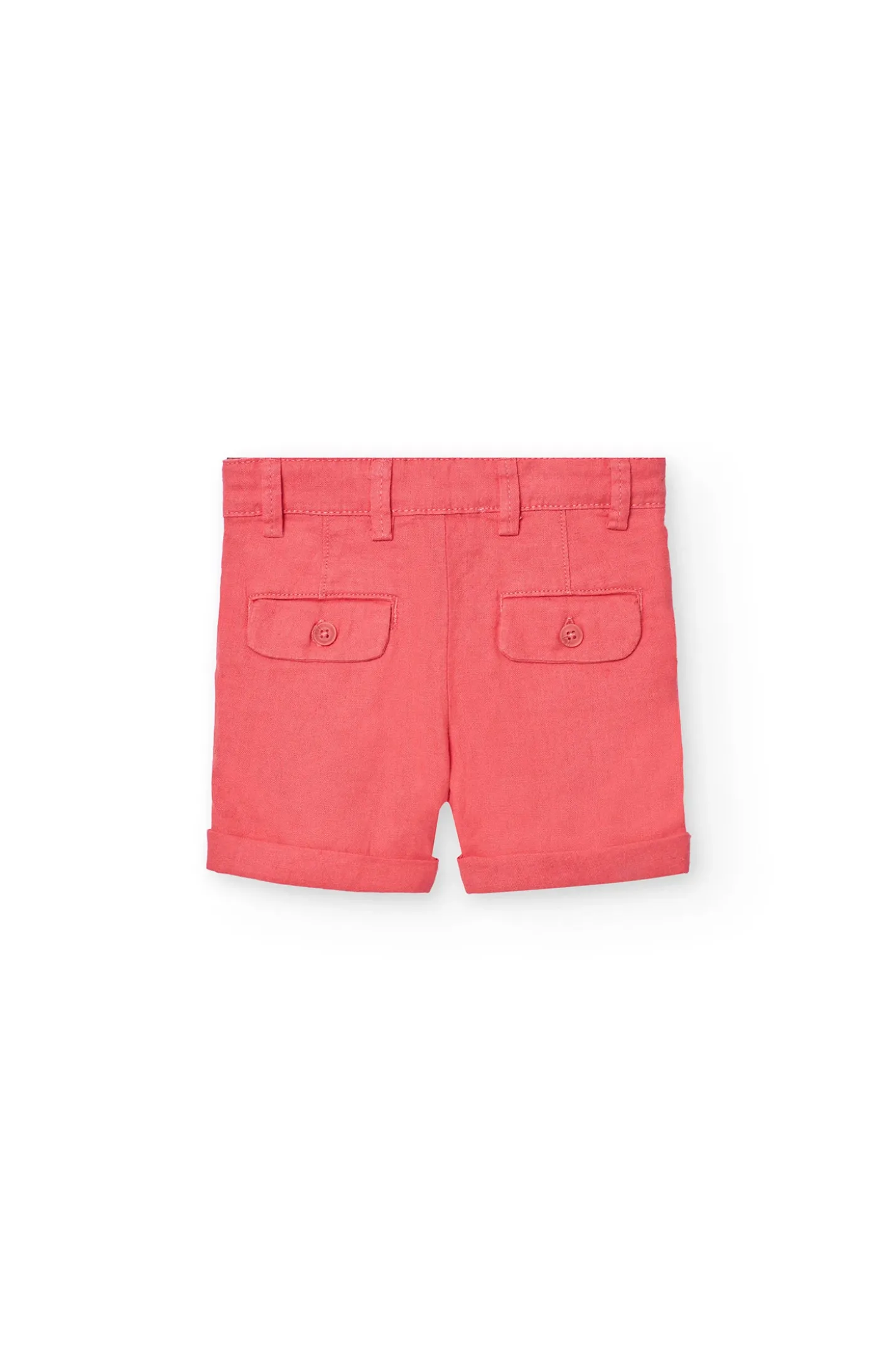 Bermuda in lino per neonato di colore rosso