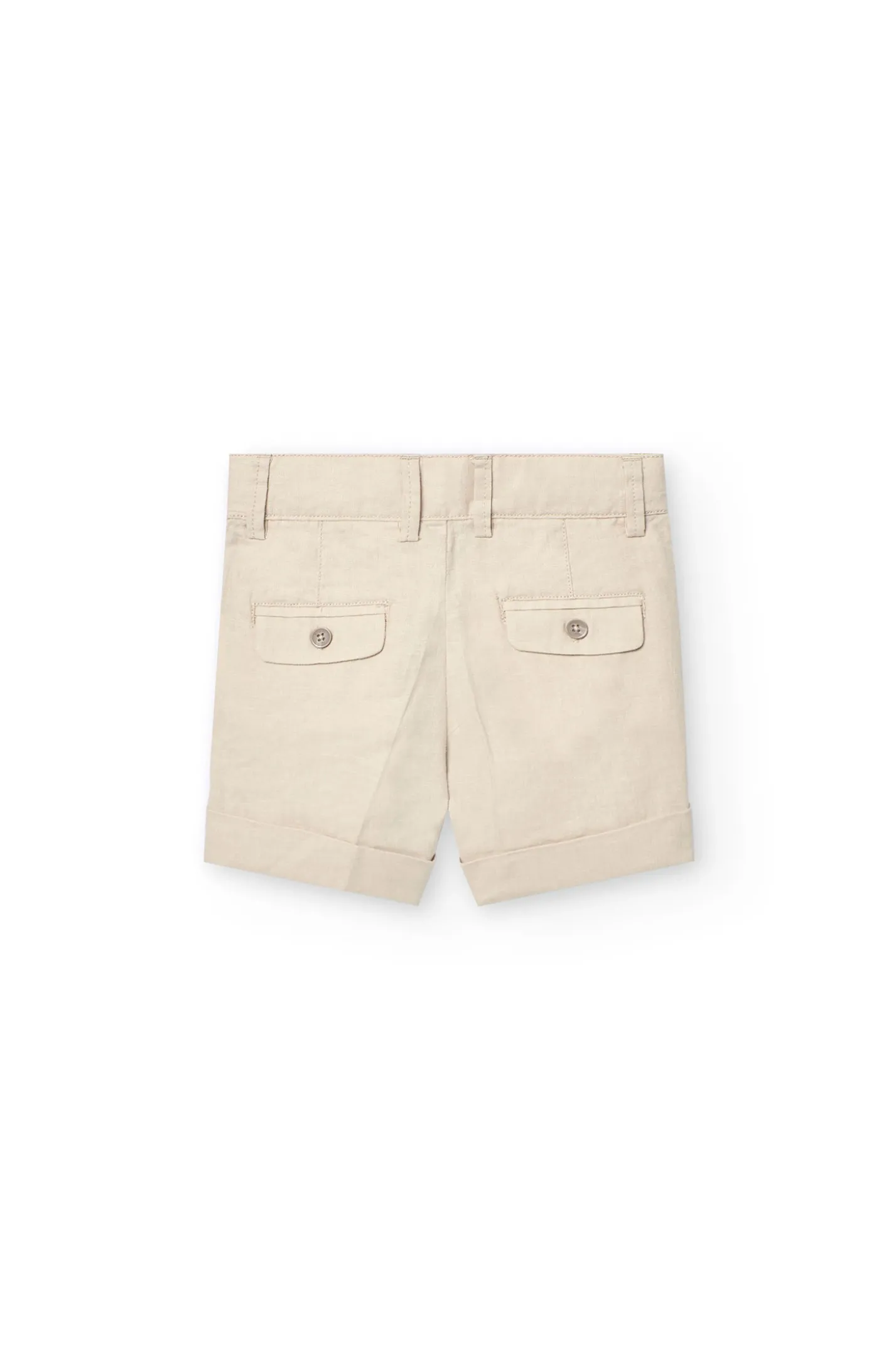 Bermuda in lino per neonato di colore beige