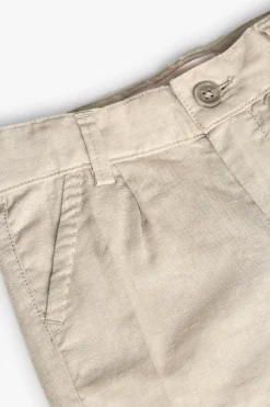 Bermuda in lino per neonato di colore beige