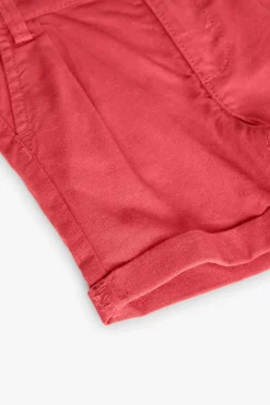 Bermuda in lino per neonato di colore rosso