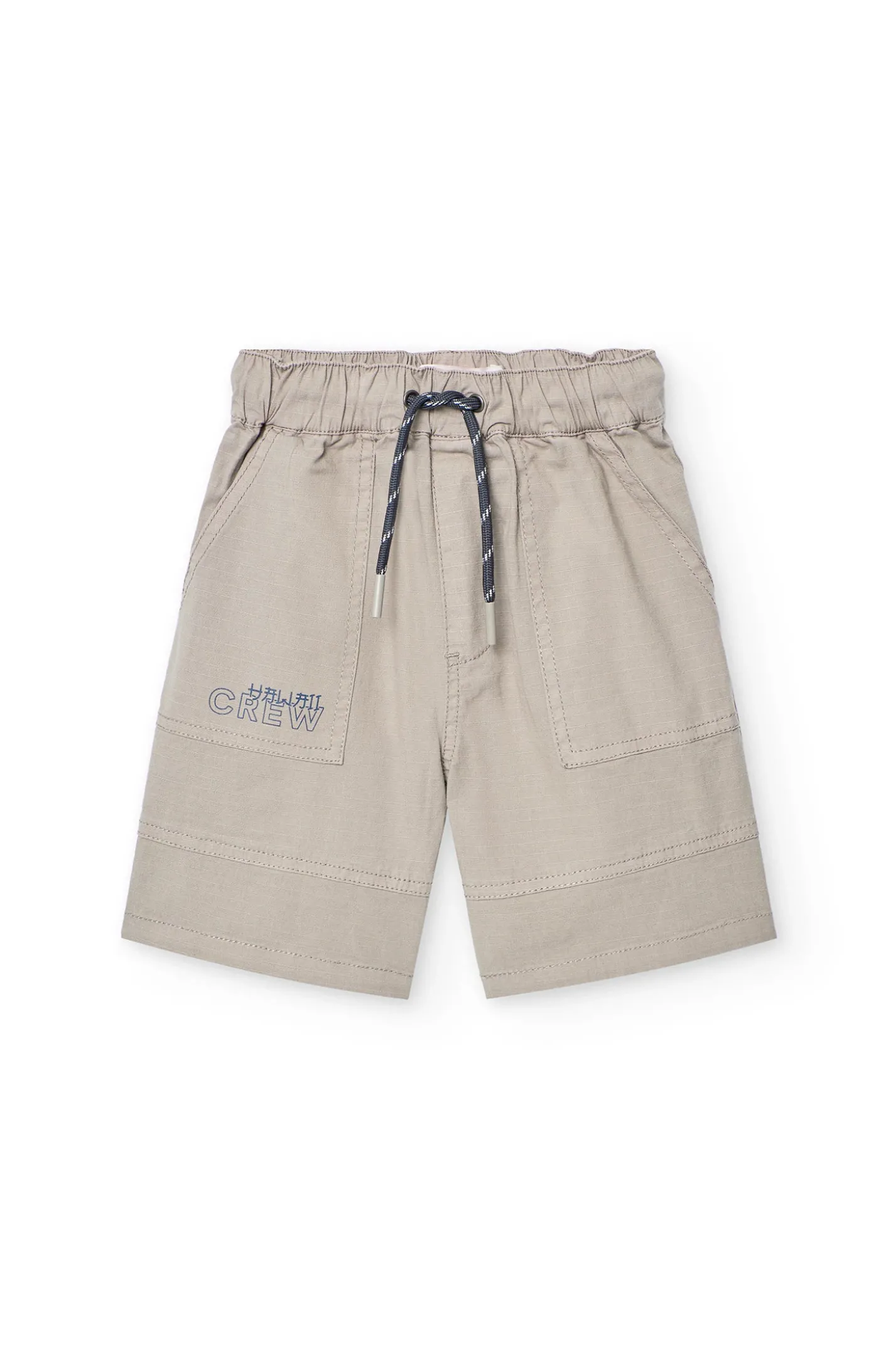 Bermuda in maglia per bambino di colore marrone.