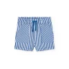 Bermuda in maglia per bambina con stampa a righe in blu e bianco