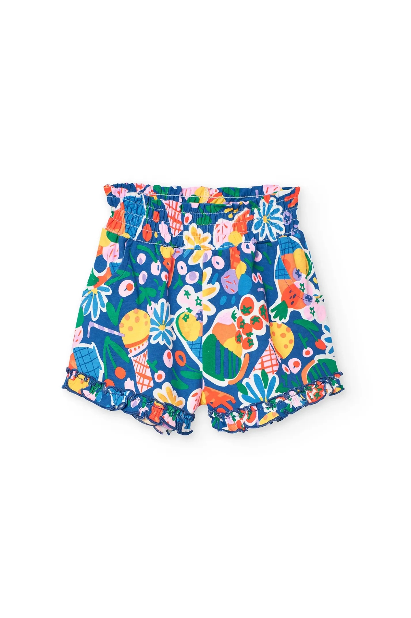 Bermuda in maglia per bambina con stampa