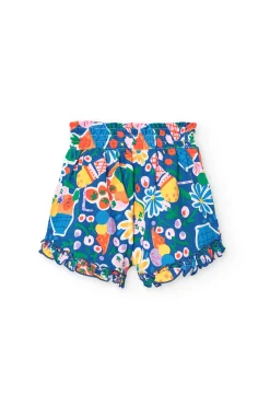 Bermuda in maglia per bambina con stampa