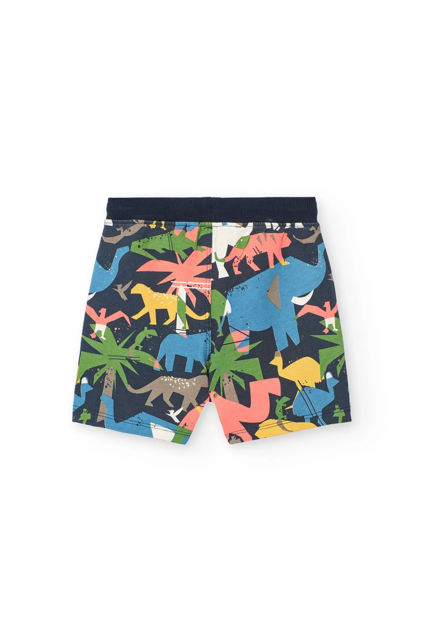Bermuda in maglia per bambino con stampa di animali