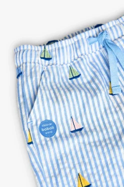 Bermuda in popeline per neonato a righe blu