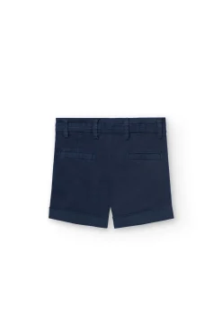 Bermuda in raso per bambino in colore blu scuro.