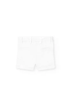 Bermuda in raso per bambino in colore bianco