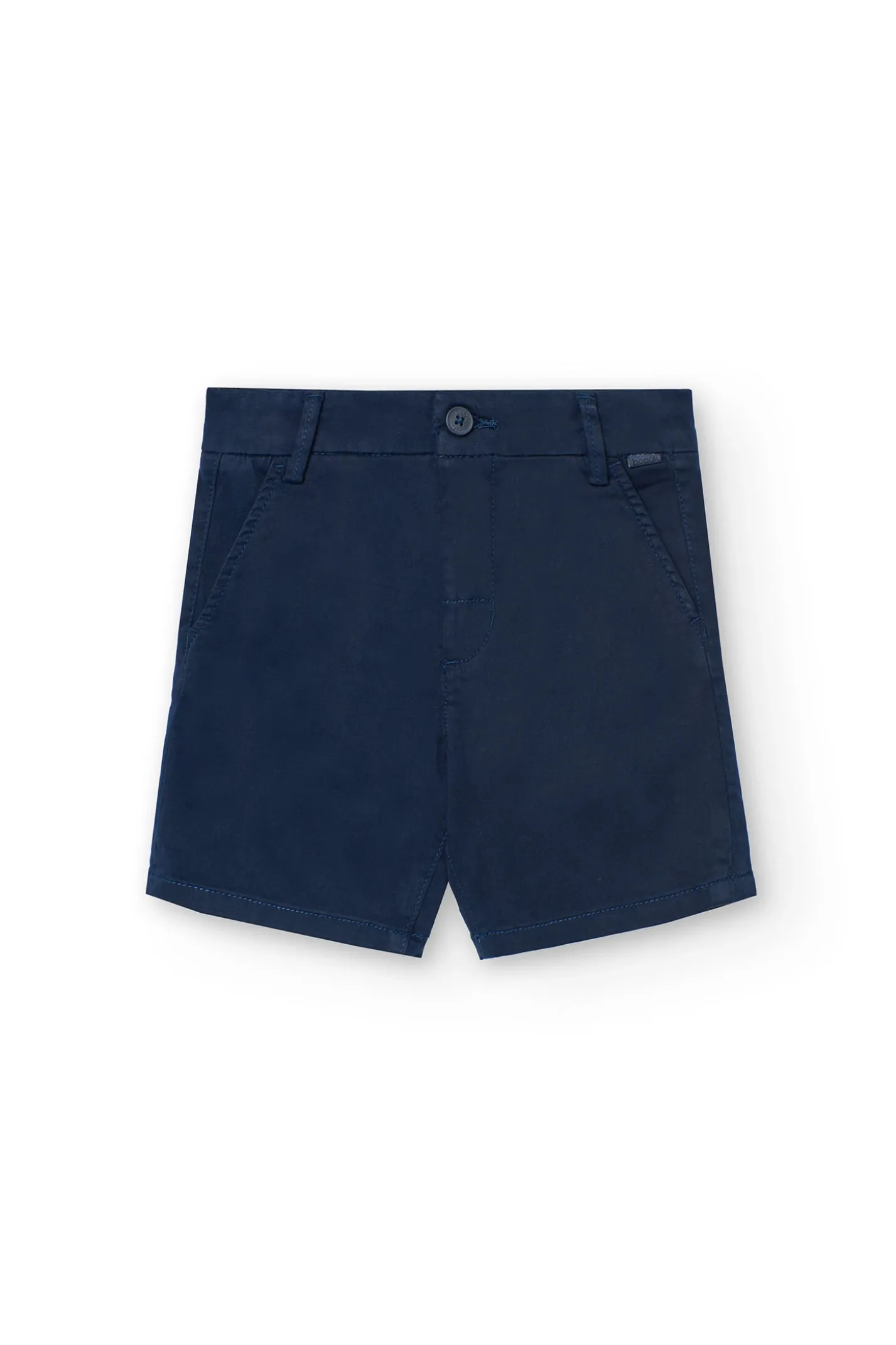 Bermuda in raso per bambino di colore blu marino
