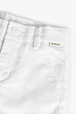 Bermuda in raso per bambino in colore bianco