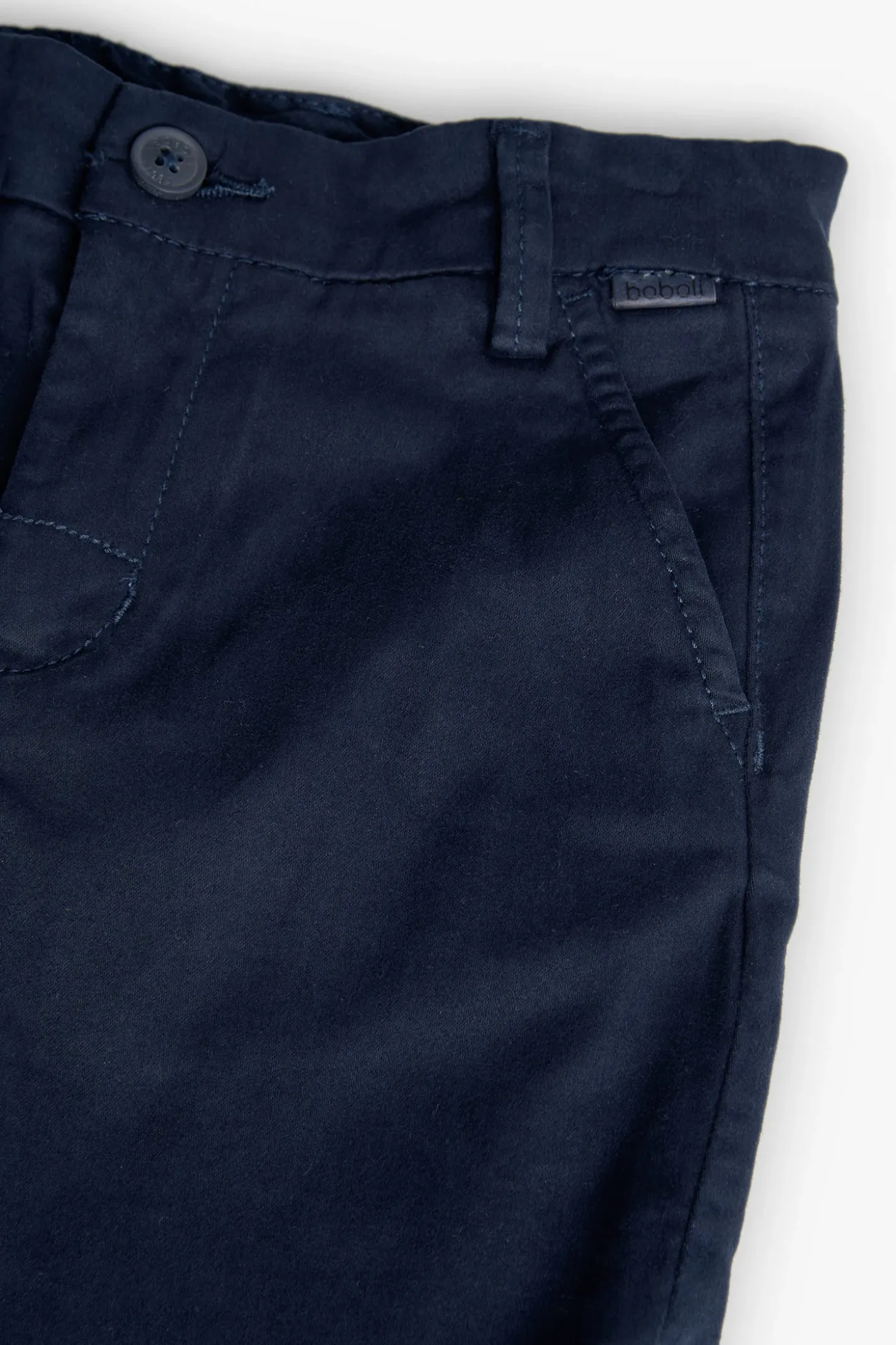 Bermuda in raso per bambino di colore blu marino