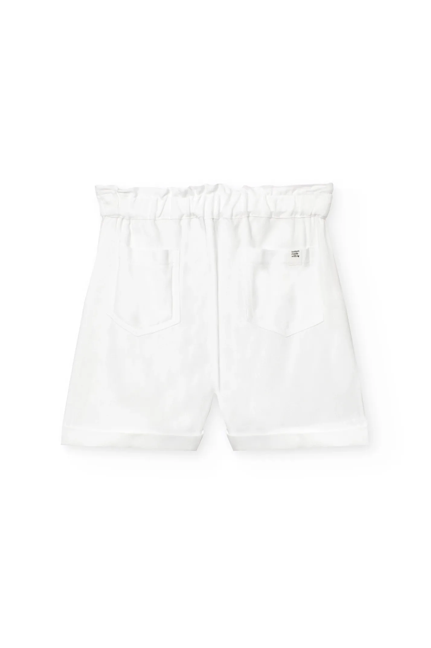Bermuda in viscosa per bambina di colore bianco