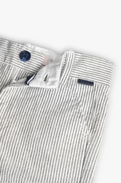 Bermuda oxford per bambino a righe grigie e nere