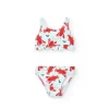 Bikini in poliammide per neonata con stampa di aragoste