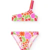 Bikini in poliammide per bambina con stampa floreale