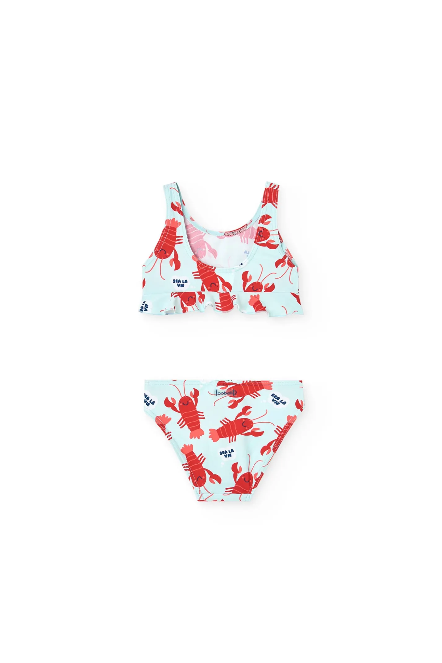 Bikini in poliammide per neonata con stampa di aragoste