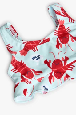 Bikini in poliammide per neonata con stampa di aragoste