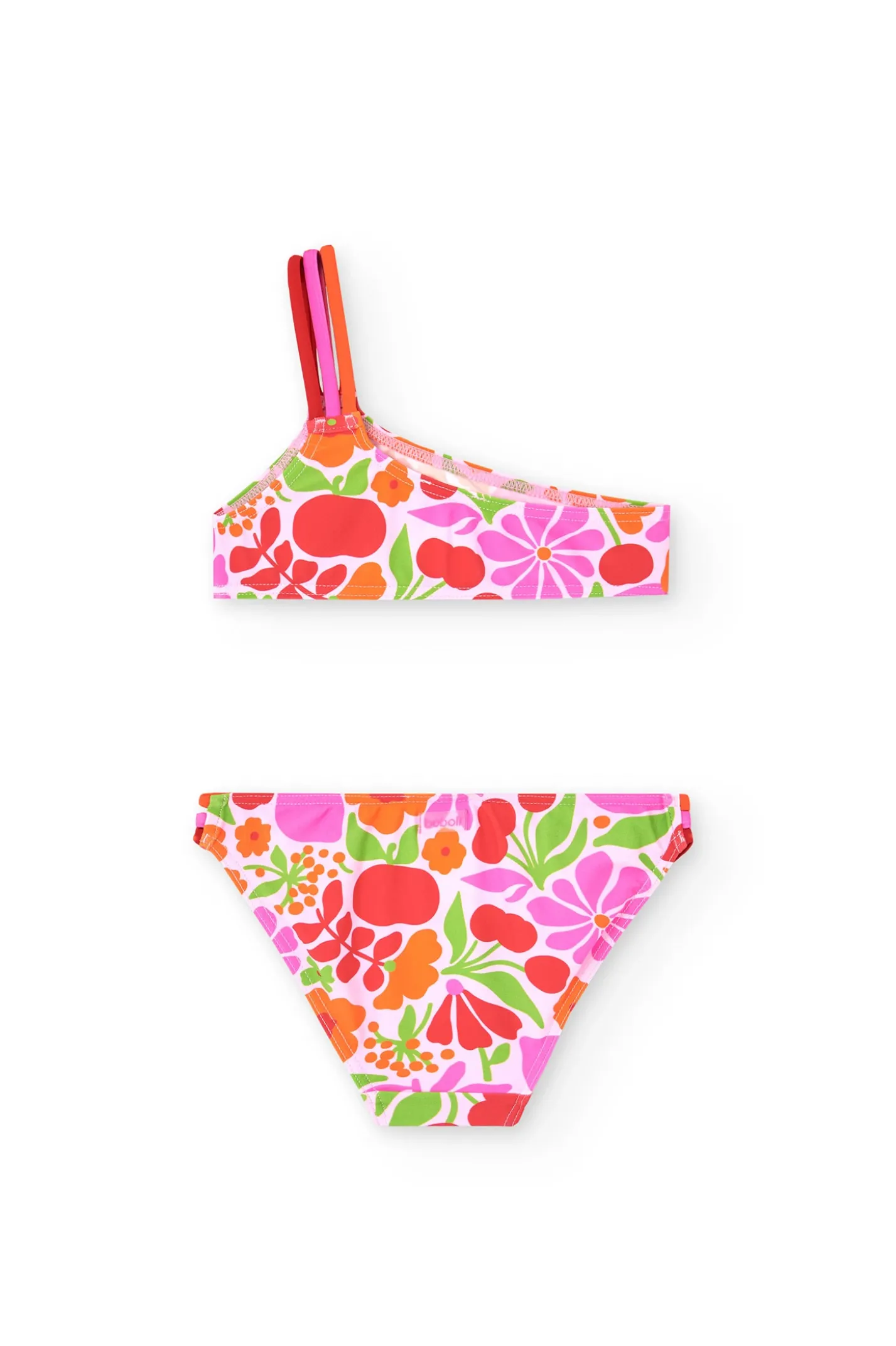 Bikini in poliammide per bambina con stampa floreale
