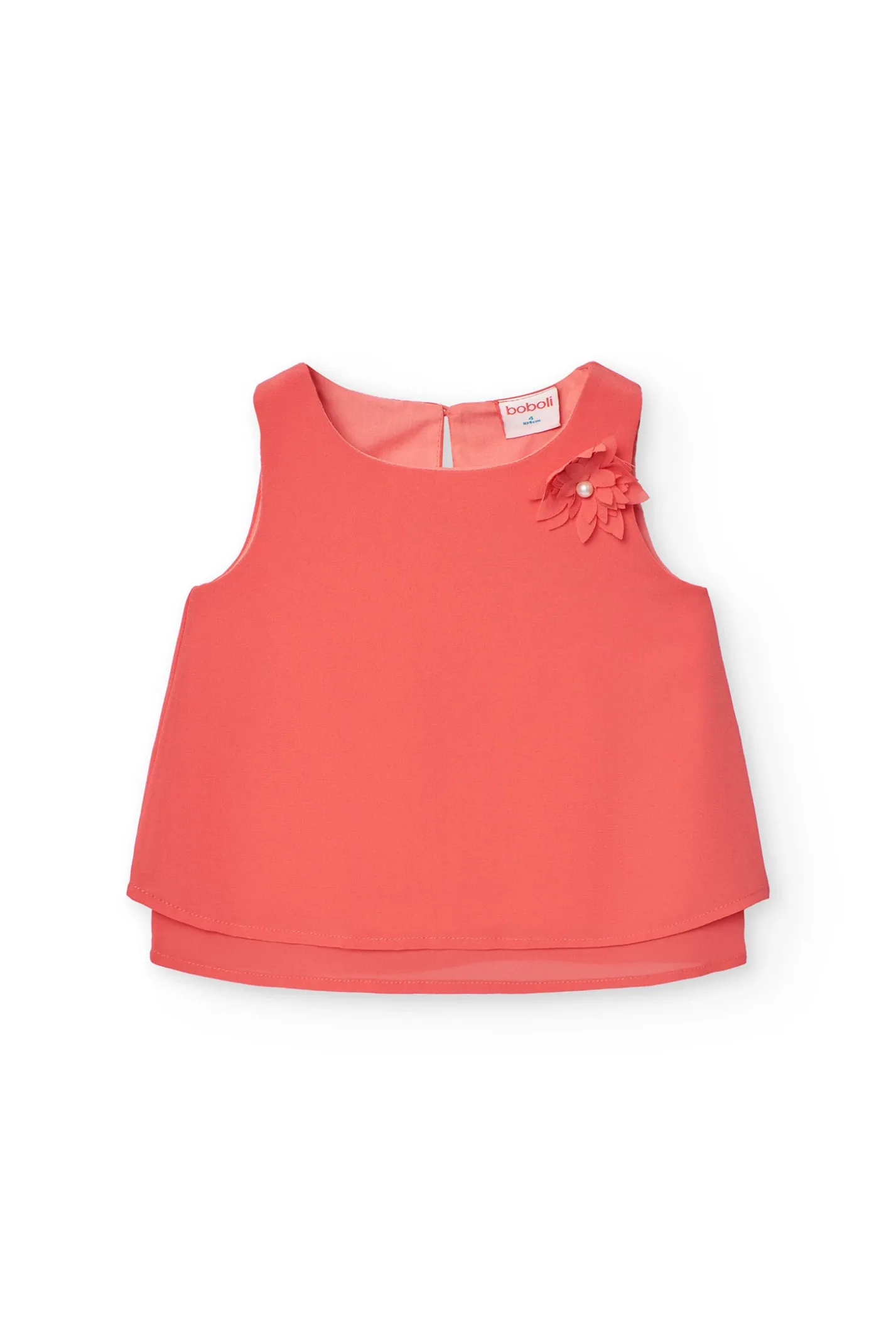 Blusa di chiffon per bambina di colore rosso.