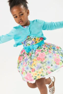 Bolero in maglia per neonata di colore blu