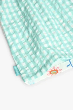 Camicetta in popeline per bambina con motivo a quadri multicolore.