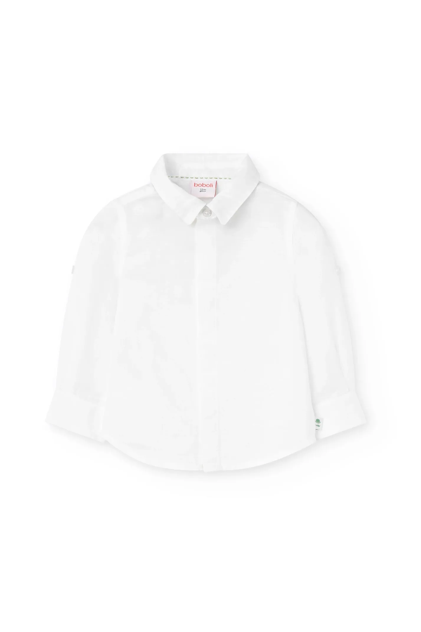 Camicia di lino per bambino bianca con manica lunga