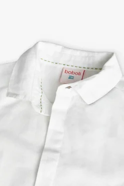 Camicia di lino per bambino bianca con manica lunga