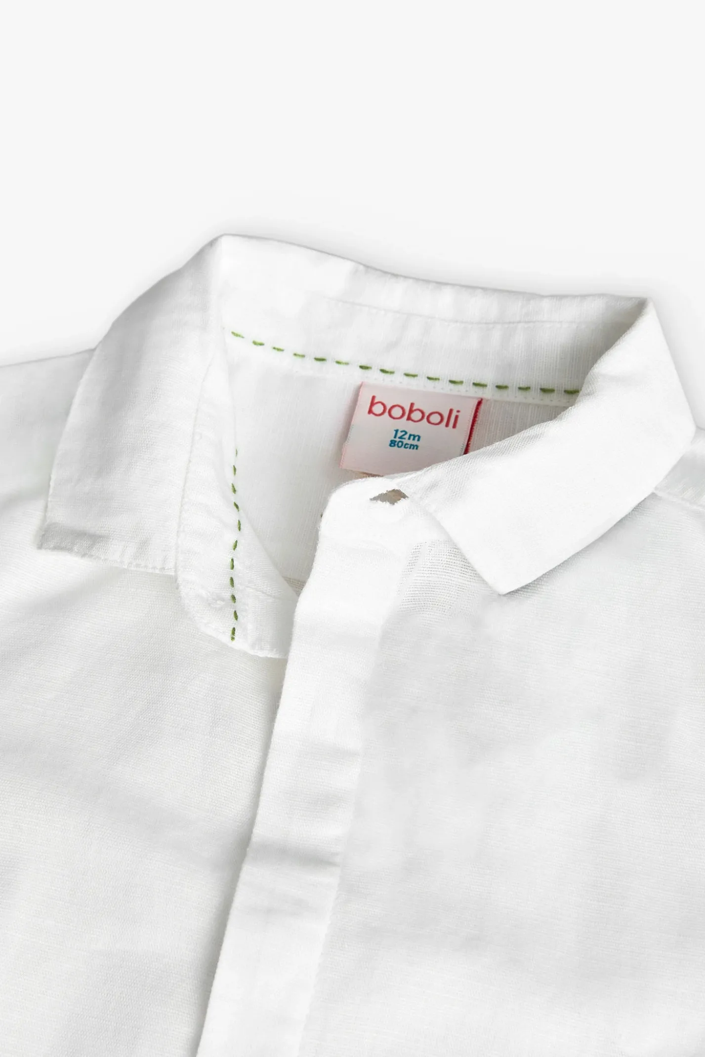 Camicia di lino per bambino bianca con manica lunga
