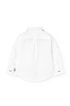 Camicia di lino per bambino in bianco con papillon