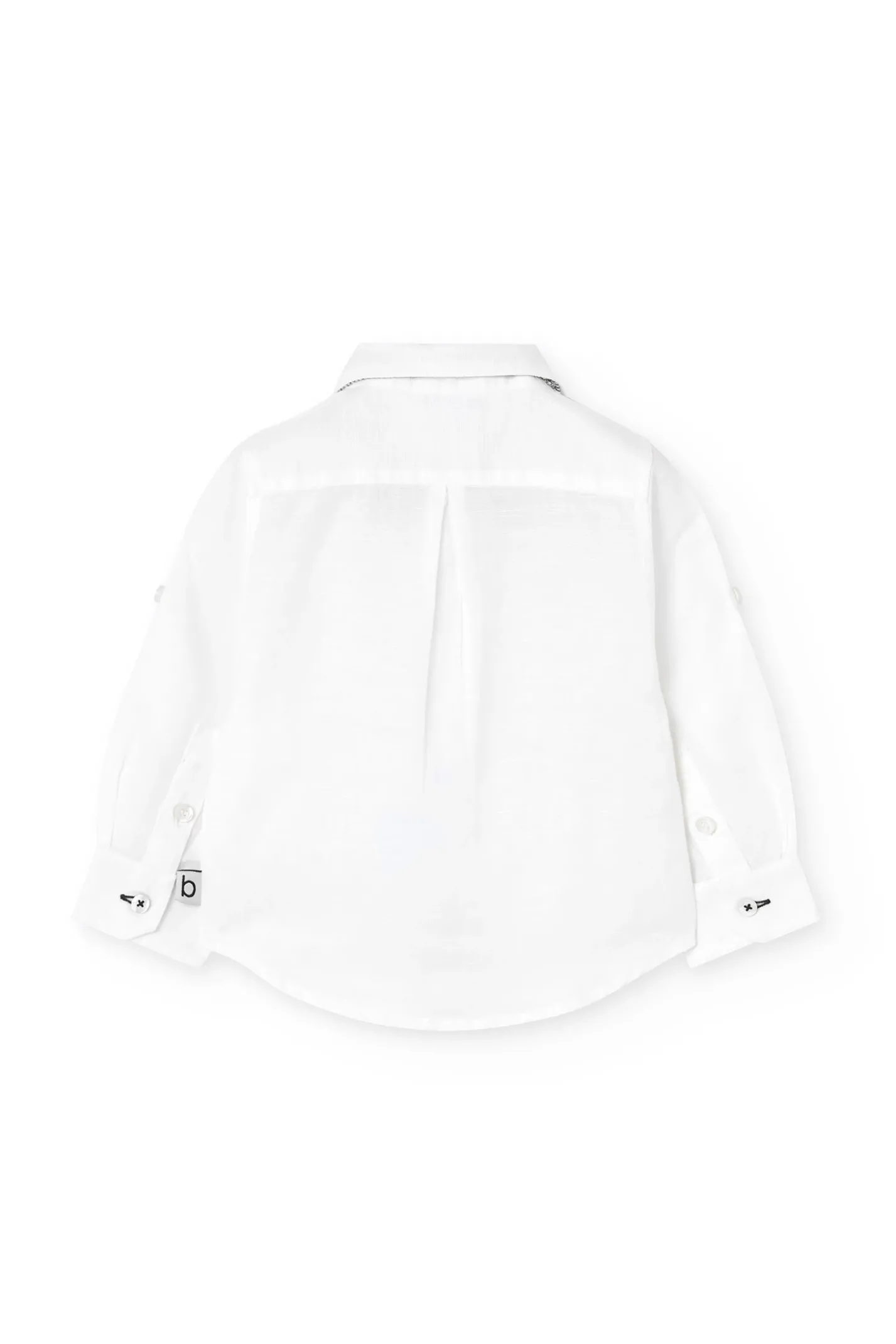 Camicia di lino per bambino in bianco con papillon