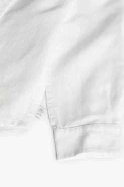 Camicia di lino per bambino in bianco a maniche lunghe