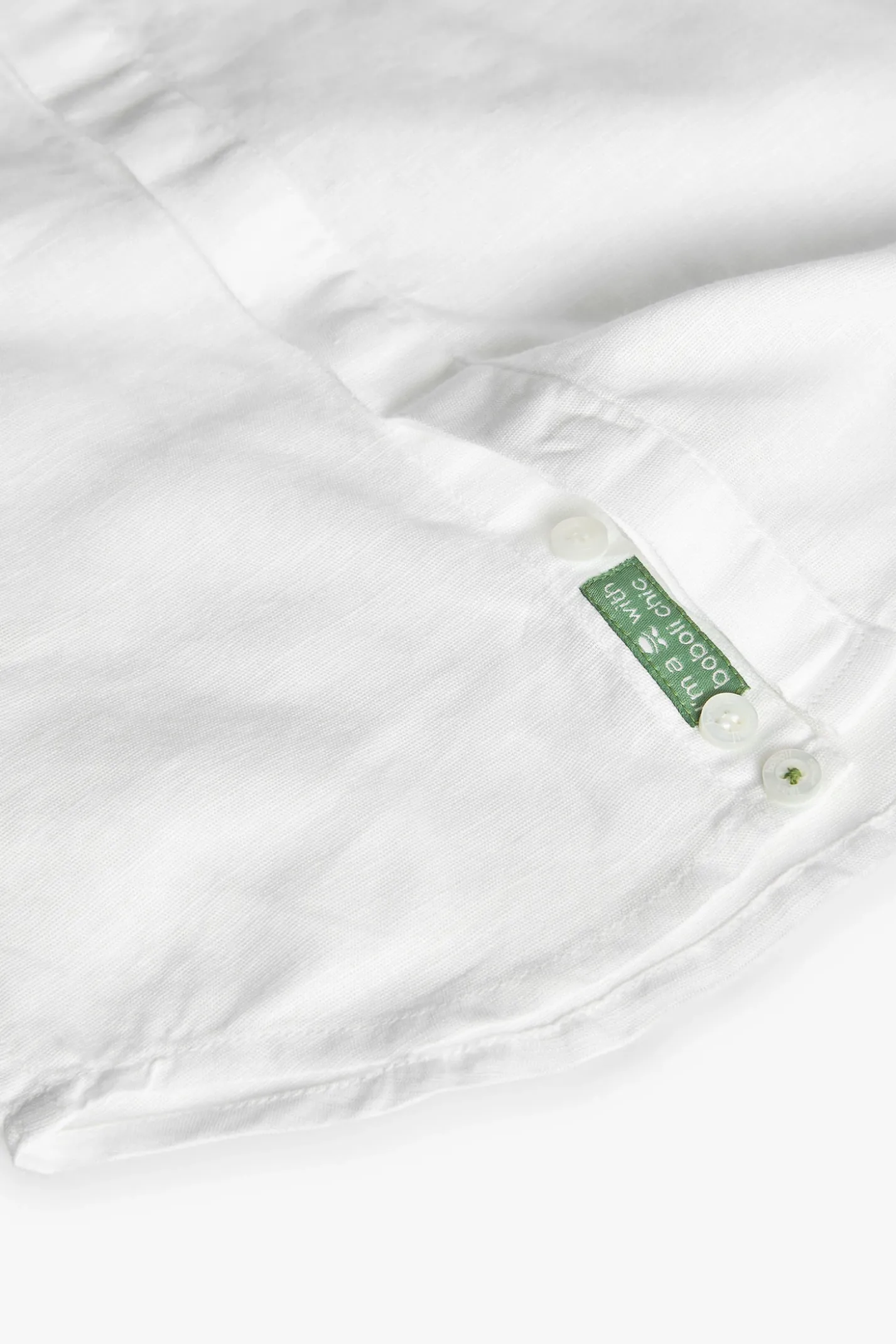 Camicia di lino per bambino bianca con manica lunga