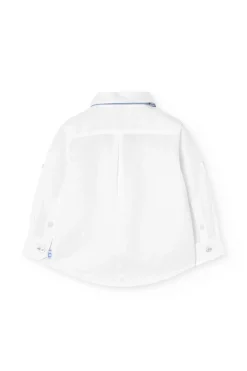 Camicia di lino per neonato in bianco con papillon