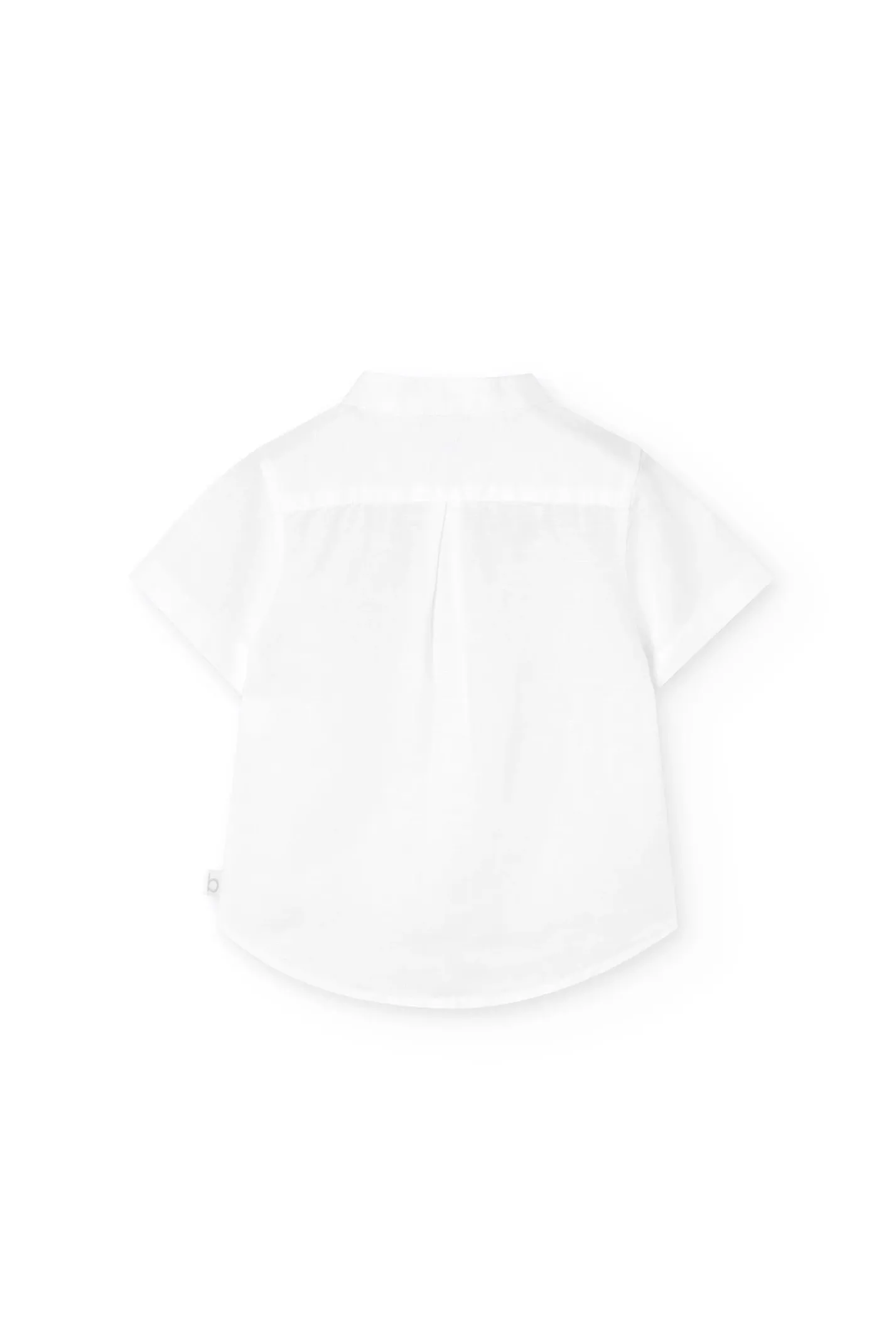 Camicia di lino per neonato a maniche corte in bianco