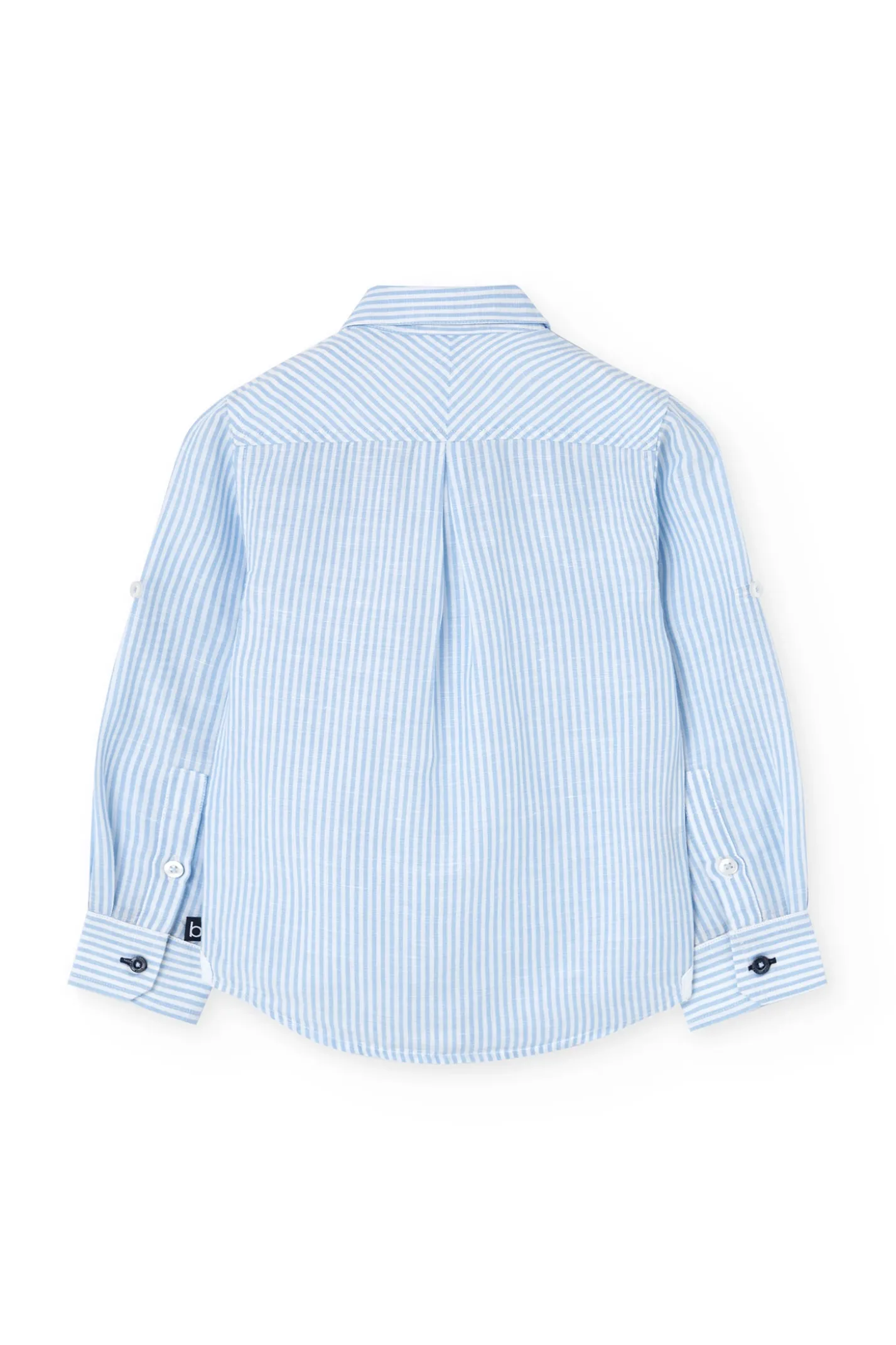Camicia di popeline per bambino a righe blu
