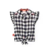 Camicia in viscosa per bambina con design a quadri