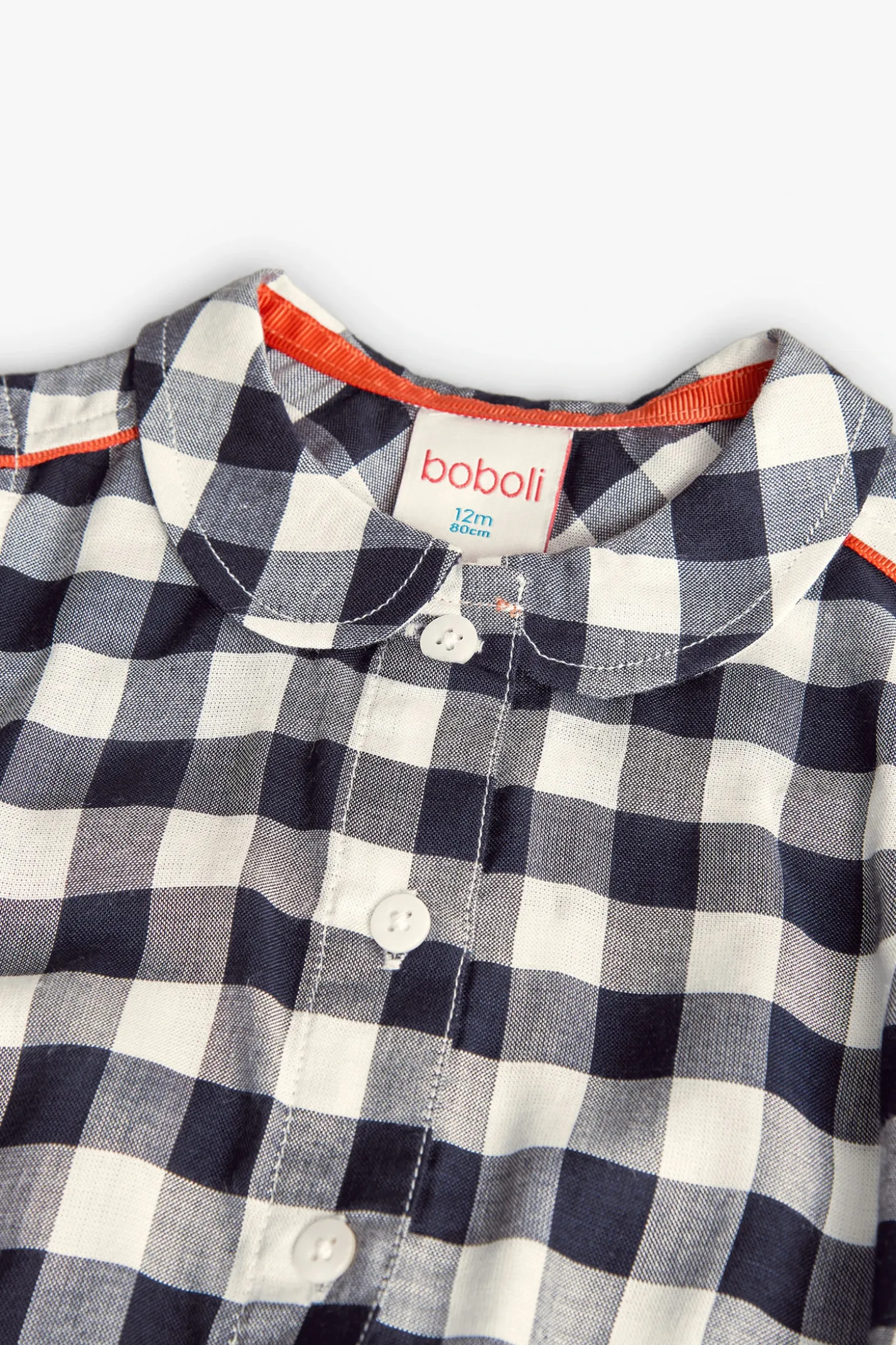 Camicia in viscosa per bambina con design a quadri
