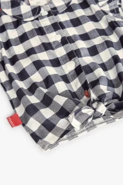 Camicia in viscosa per bambina con design a quadri