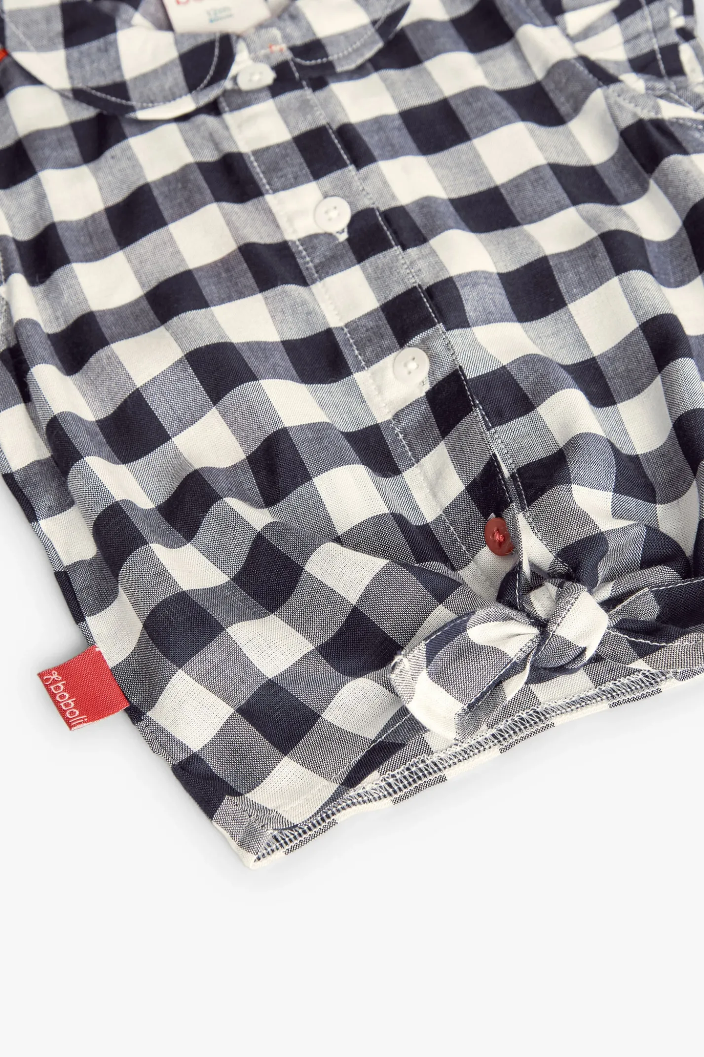 Camicia in viscosa per bambina con design a quadri