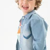 Camicione in denim a maglia per neonato in colore BLEACH