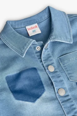 Camicione in denim a maglia per neonato in colore BLEACH