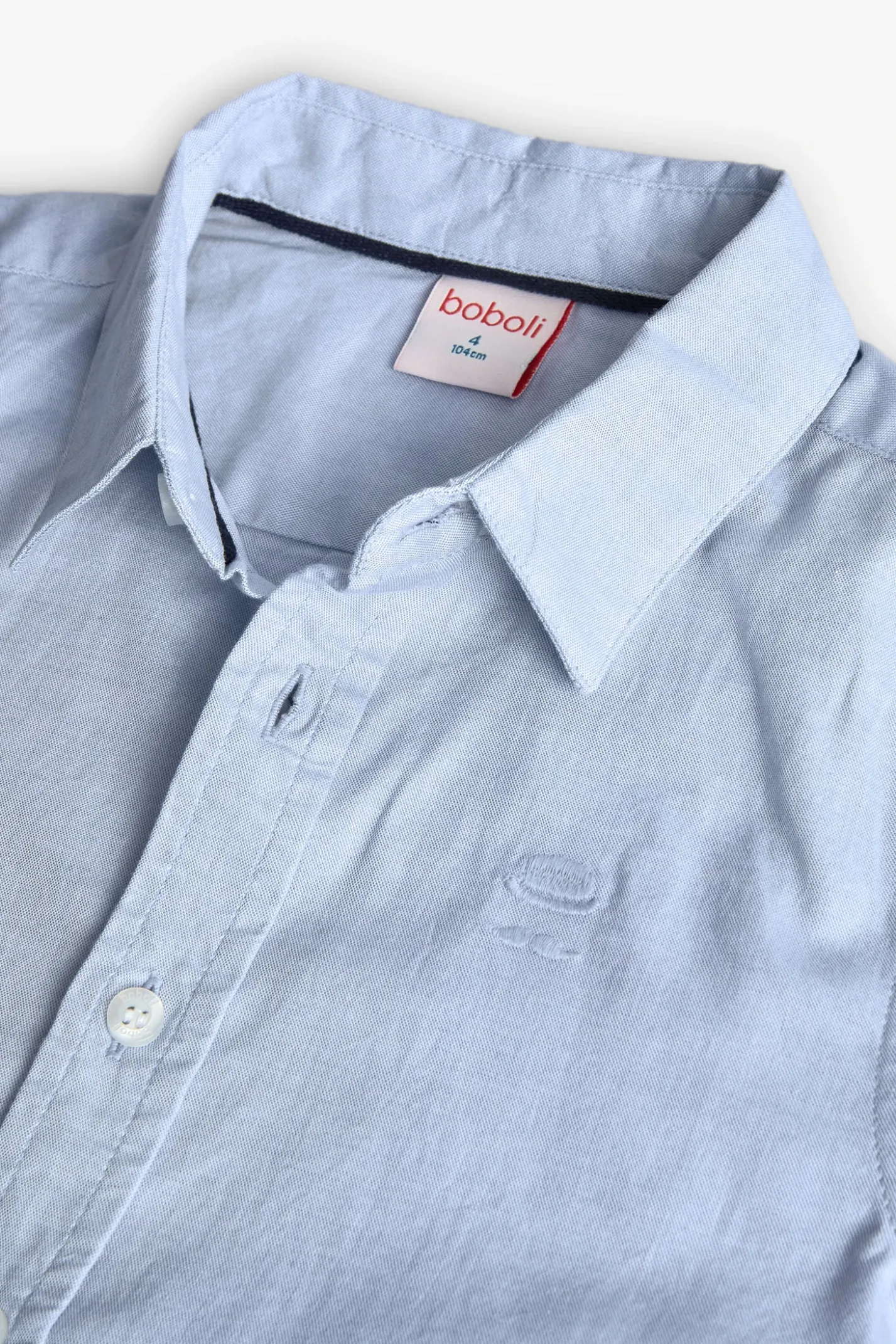 Camisa oxford para niño de manga larga en azul celeste
