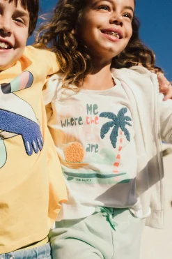Canotta a maglia per bambina in bianco