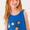 Canotta a maglia per bambina in blu
