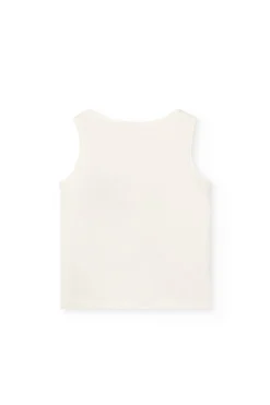 Canotta a maglia per bambina in bianco